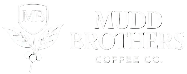 Mudd Brothers Coffee Co. logo with a leaf and berries design on a black background